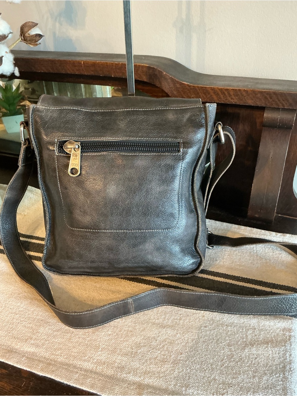 NWOT Bed Stu Leather Venice Beach Crossbody Bag Black Rustic Retail $240 - Picture 4 of 12